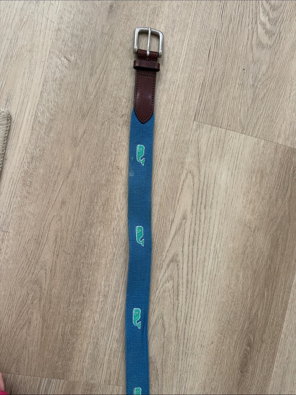 Men's Vineyard Vines belt blue with green whales